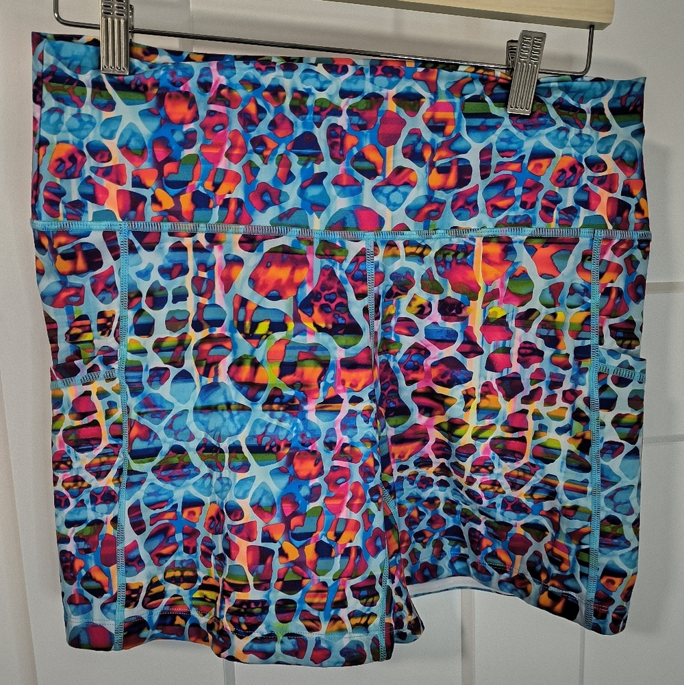 CVG 5 inch workout shorts in neon leopard print